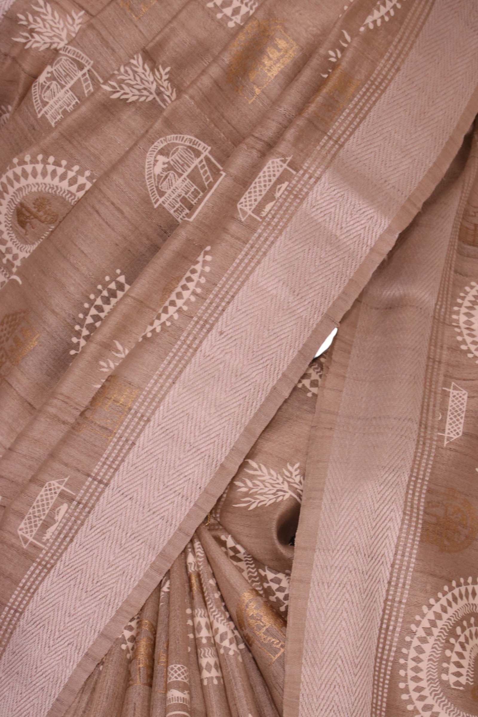 Handloom Pure Tussar Silk Saree AL203712